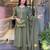Dark green embroidery aline chanderi kurta set with chanderi dupatta for women