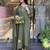 Dark green embroidery aline chanderi kurta set with chanderi dupatta for women