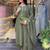 Dark green embroidery aline chanderi kurta set with chanderi dupatta for women
