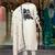 Cream floral printed chinon aline straight kurta set with printed chinon dupatta