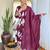 Purple sequence floral embroidery french creape printed kurta set with chanderi dupatta for women