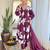 Purple sequence floral embroidery french creape printed kurta set with chanderi dupatta for women