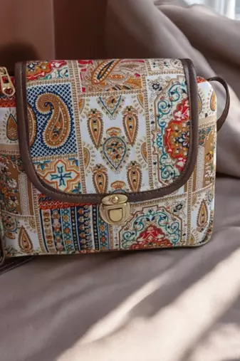 Boho Ethnic Print Sling Bag for Women – Stylish Crossbody Handbag with Lock | Royal Collection of India