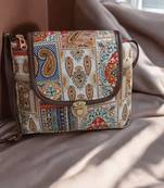 Boho Ethnic Print Sling Bag for Women – Stylish Crossbody Handbag with Lock | Royal Collection of India