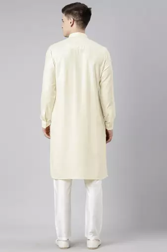 Cream pathani kurta pajama