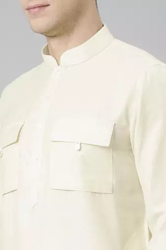 Cream pathani kurta pajama
