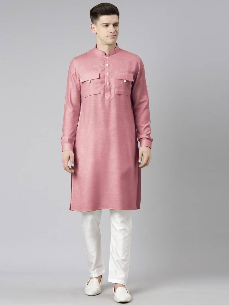 Old rose pathani kurta pajama