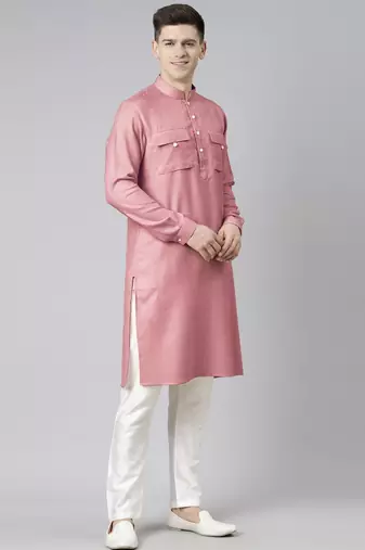 Old rose pathani kurta pajama