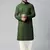 Olive green mirror embroidery kurta pajama