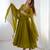  Olive Green Georgette Anarkali with Zari Neckline & Tassel Dupatta