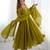  Olive Green Georgette Anarkali with Zari Neckline & Tassel Dupatta