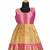 Girls pink golden mountain pattu pavadai frocks