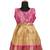 Girls pink golden mountain pattu pavadai frocks