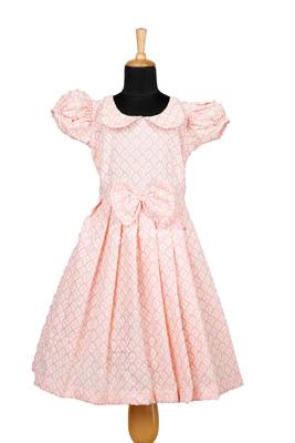 Peach pastel pud pattu pavadai frocks for girls 1