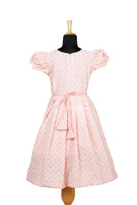 Peach pastel pud pattu pavadai frocks for girls 2