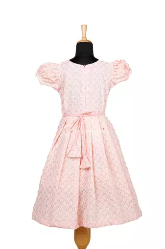 Peach pastel pud pattu pavadai frocks for girls