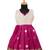 Girls magenta organza temple pattu pavadai frocks