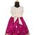 Girls magenta organza temple pattu pavadai frocks
