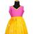 Girls yelloow organza temple pattu pavadai frocks
