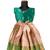 Green golden croton pattu pavadai frocks for kids