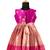 Pink golden croton pattu pavadai frocks for kids