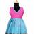 Girls blue chanderi floral pattu pavadai frocks