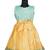 Girls yellow golden grass pattu pavadai frocks
