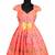 Girls orange floral patola pattu pavadai frocks