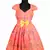 Girls orange floral patola pattu pavadai frocks