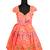 Girls orange floral patola pattu pavadai frocks