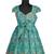 Girls teal green floral patola pattu pavadai frocks