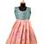 Girls peach turquoise baby pattu pavadai frocks