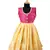 Girls yellow turquoise pattu pavadai frocks