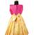 Girls yellow turquoise pattu pavadai frocks