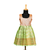 Girls green silver waves pattu pavadai frocks