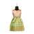 Girls green silver waves pattu pavadai frocks