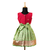 Girls green lotus garden pattu pavadai frocks