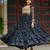 Black faux georgette badhni print with kutchi patche work navratri gown