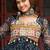 Black faux georgette badhni print with kutchi patche work navratri gown