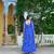 Blue faux georgette badhni print with kutchi patche work navratri gown