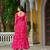 Pink faux georgette badhni print with kutchi patche work navratri gown