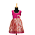Girls pink silver poppy pattu pavadai frocks