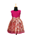 Girls pink silver poppy pattu pavadai frocks