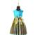 Green copper twin leaf baby pattu pavadai frocks for kids