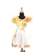 Yellow pattu pavadai frocks onam organza baby pattu pavadai frocks for kids
