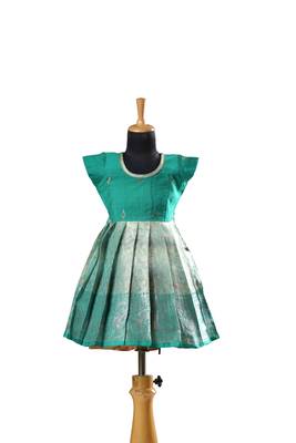 Green mango scarlet baby pattu pavadai frocks for kids 1