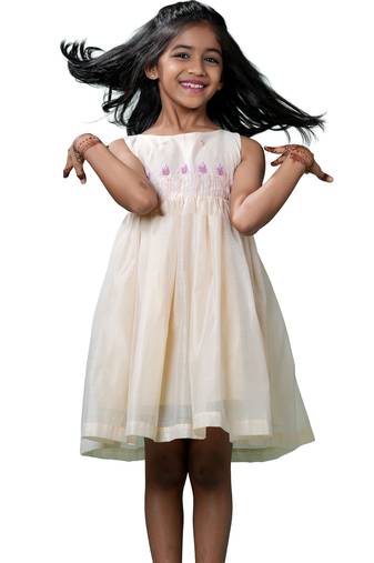 Half white checks rice corn pattu pavadai frocks for kids