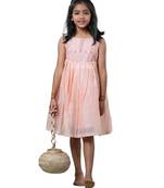 Peach checks rice corn pattu pavadai frocks for kids