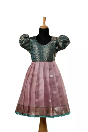 Pink pattu pavadai frocks rose paithani baby pattu pavadai frocks for kids