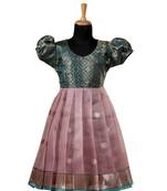 Pink pattu pavadai frocks rose paithani baby pattu pavadai frocks for kids